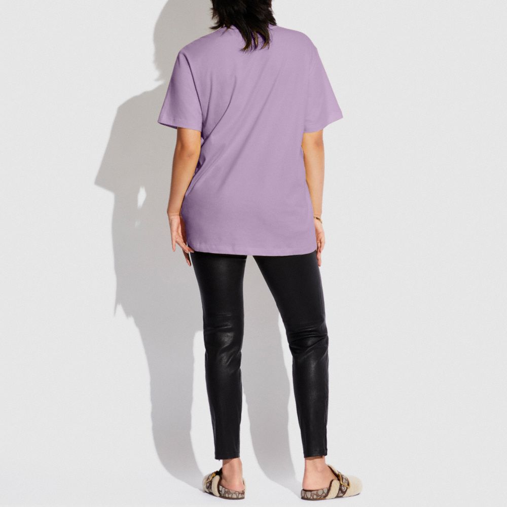 COACH®,MADE IN NEW YORK T-SHIRT,Organic Cotton,Lilac,Scale View
