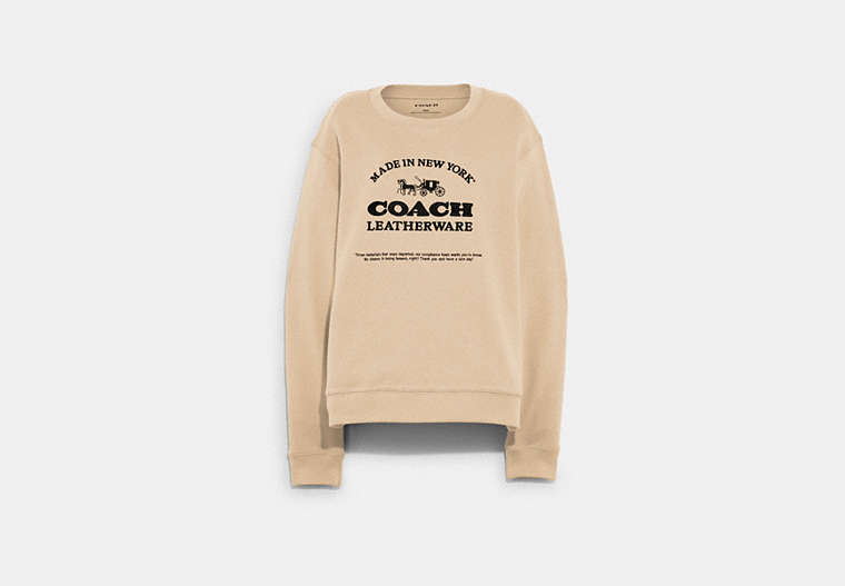 COACH®,MADE IN NEW YORK SWEATSHIRT,wool,Ivory,Front View