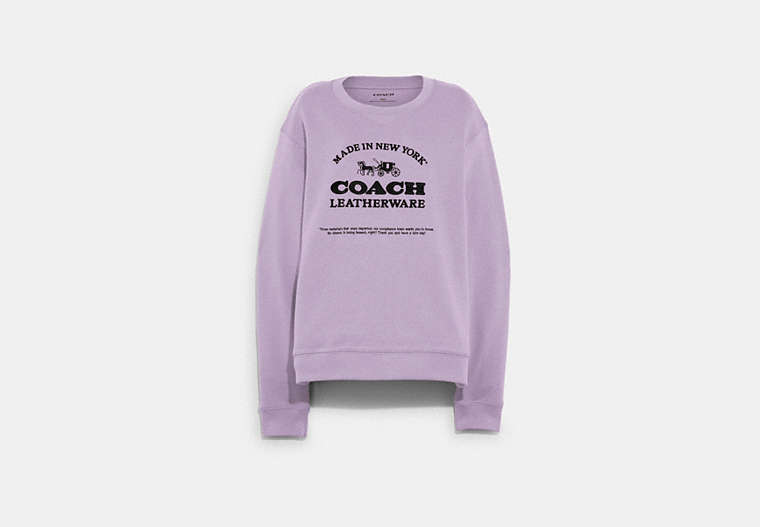COACH®,CHANDAIL MADE IN NEW YORK,laine,LILAS,Front View