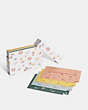 COACH®,BOXED NOTECARDS WITH MYSTICAL FLORAL PRINT,Chalk Pink,Inside View,Top View