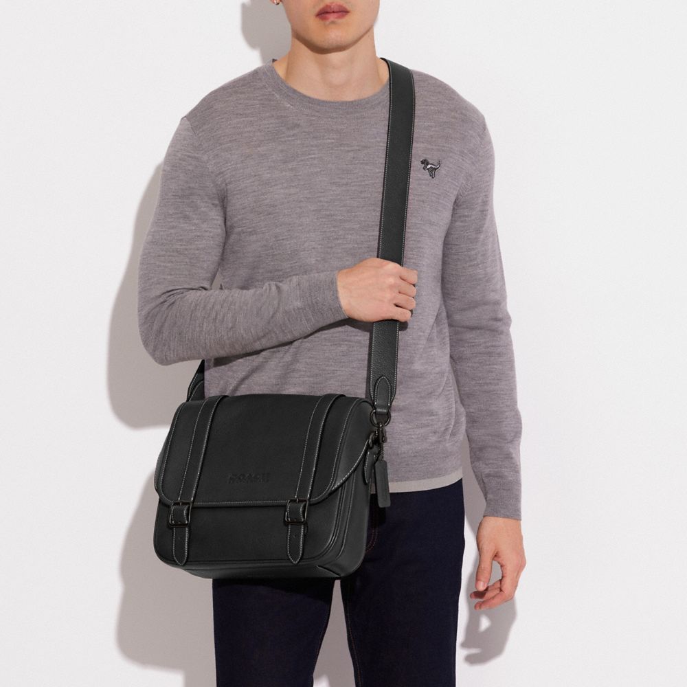 コーチ／COACH バッグ ショルダーバッグ 鞄 メンズ 男性 男性用レザー 革 本革 ブラック 黒  88892 Hudson Messenger ハドソン メッセンジャー メッセンジャーバッグ シボ革 シュリンクレザー