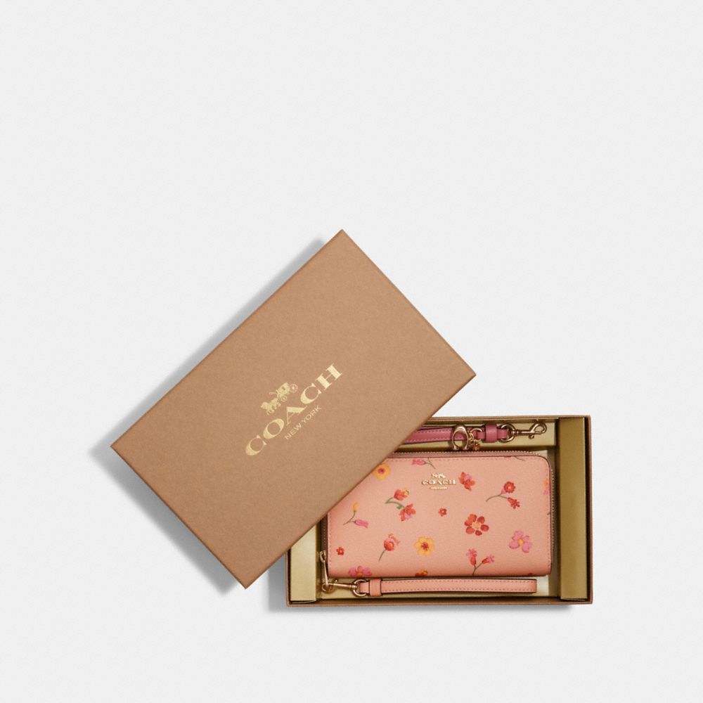 COACH OUTLET®  Long Zip Around Wallet With Graphic Ditsy Floral Print