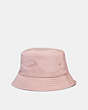 COACH®,REVERSIBLE SIGNATURE NYLON BUCKET HAT,Polyester,Faded Pink,Front View