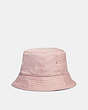 COACH®,REVERSIBLE SIGNATURE NYLON BUCKET HAT,Polyester,Faded Pink,Angle View