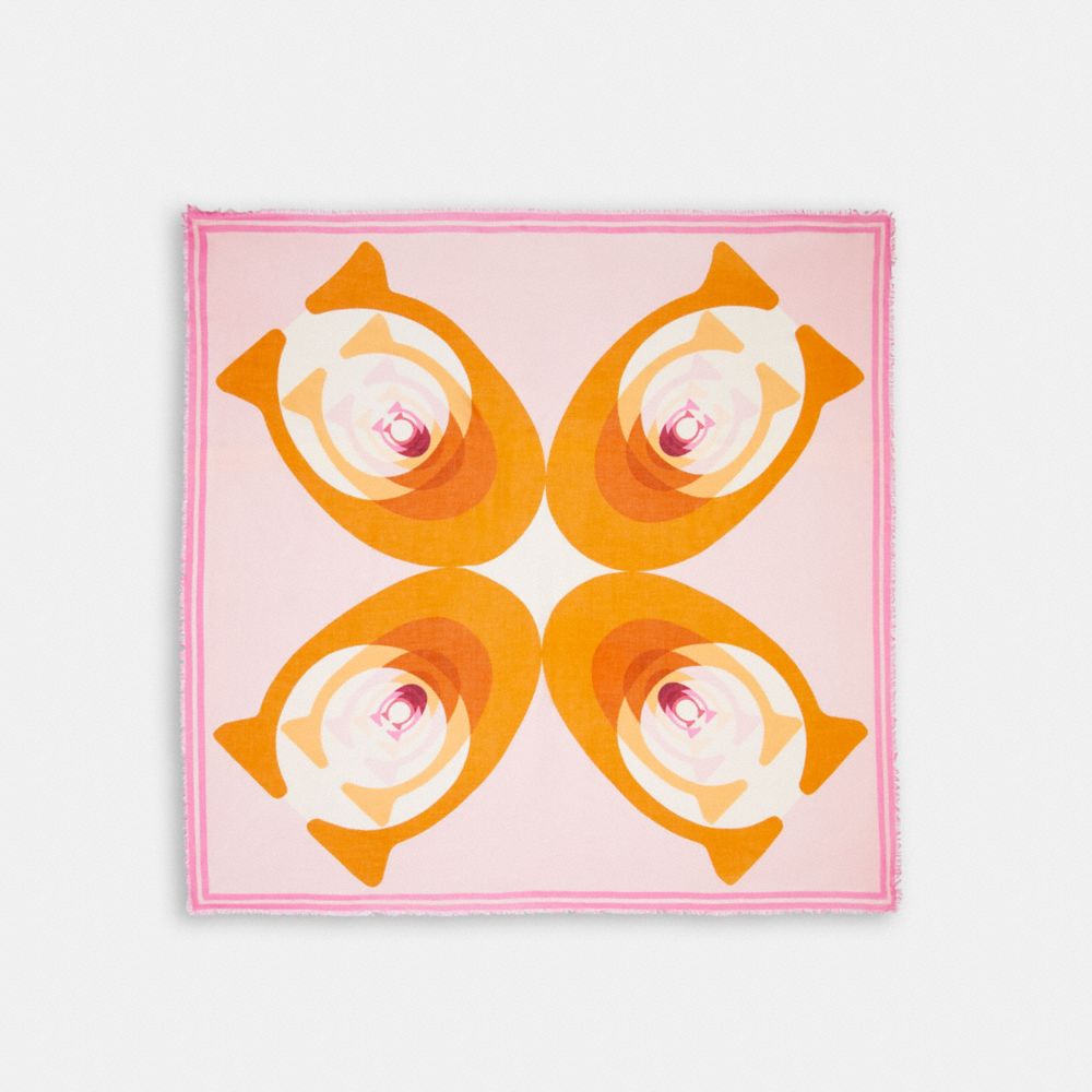 COACH®,Kaleidoscope Signature Oversized Square Scarf,,Front View