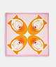 COACH®,KALEIDOSCOPE SIGNATURE OVERSIZED SQUARE SCARF,wool,Pink/Orange,Front View