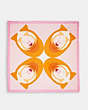 COACH®,KALEIDOSCOPE SIGNATURE OVERSIZED SQUARE SCARF,wool,Pink/Orange,Front View