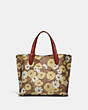 COACH®,WILLOW TOTE BAG 24 IN SIGNATURE CANVAS WITH FLORAL PRINT,Signature Coated Canvas,Medium,Brass/Tan Rust Multi,Back View