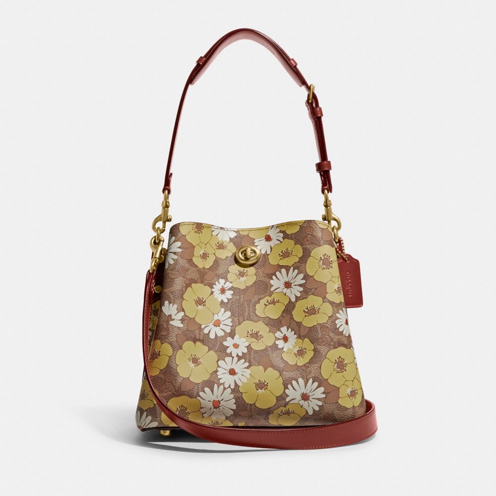 COACH Willow Bucket Bag In Signature Canvas With Floral Print