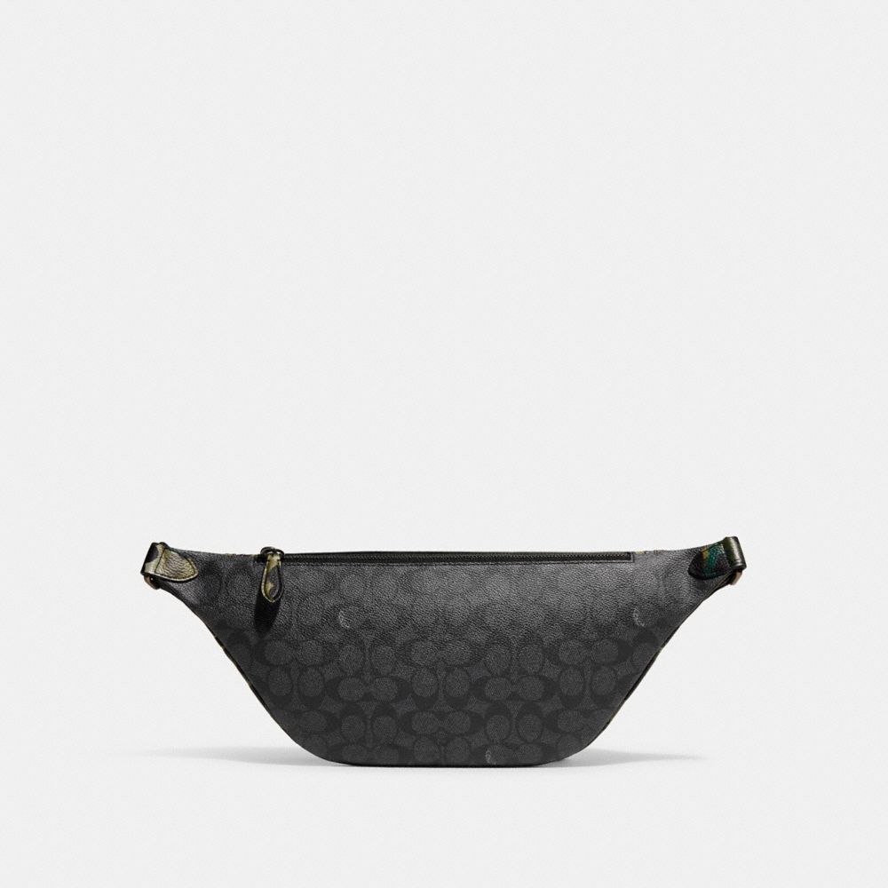 Track Belt Bag In Signature Canvas With Coach Patch Charcoal Sport Blu –  MUMUBRANDEDBAG