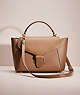COACH®,RESTORED COURIER CARRYALL,Glovetanned Leather,Large,Brass/Elm,Front View