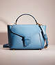 COACH®,RESTORED COURIER CARRYALL,Glovetanned Leather,Large,Brass/Pacific Blue,Front View