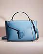 COACH®,RESTORED COURIER CARRYALL,Glovetanned Leather,Large,Brass/Pacific Blue,Front View