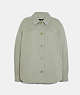 COACH®,HORSE AND CARRIAGE LIGHTWEIGHT SHACKET,cotton,Light Green,Front View
