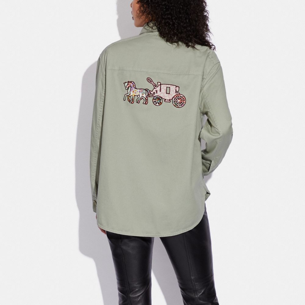 COACH®,Horse And Carriage Lightweight Shacket,,Scale View