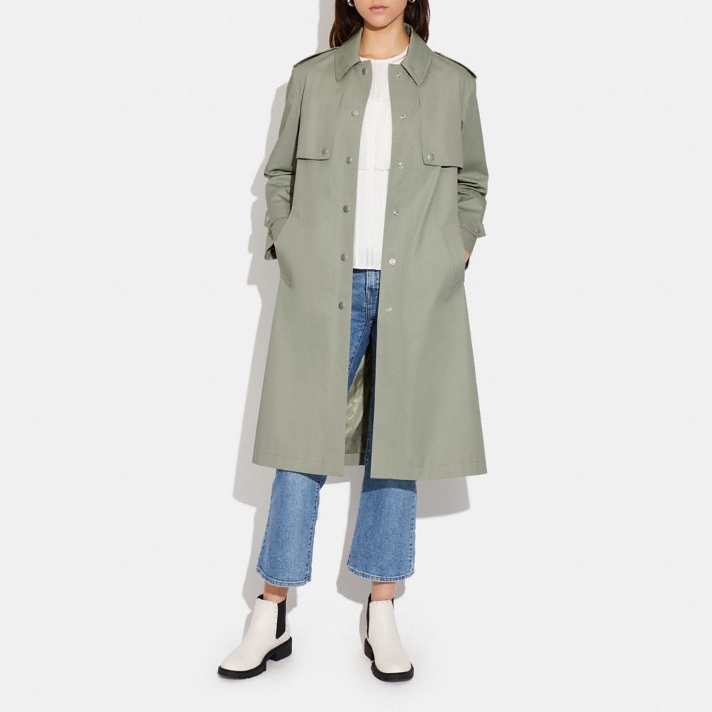 Snap Front Trench Coat