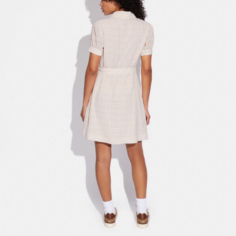 COACH®,プラッド ショート スリーブ タイ フロント ドレス,トップス&ワンピース,