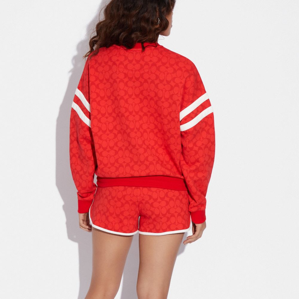 COACH®,SIGNATURE SPORTY SWEATSHIRT,Red,Scale View