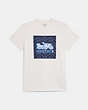 COACH®,HORSE AND CARRIAGE SIGNATURE T-SHIRT,cotton,White,Front View