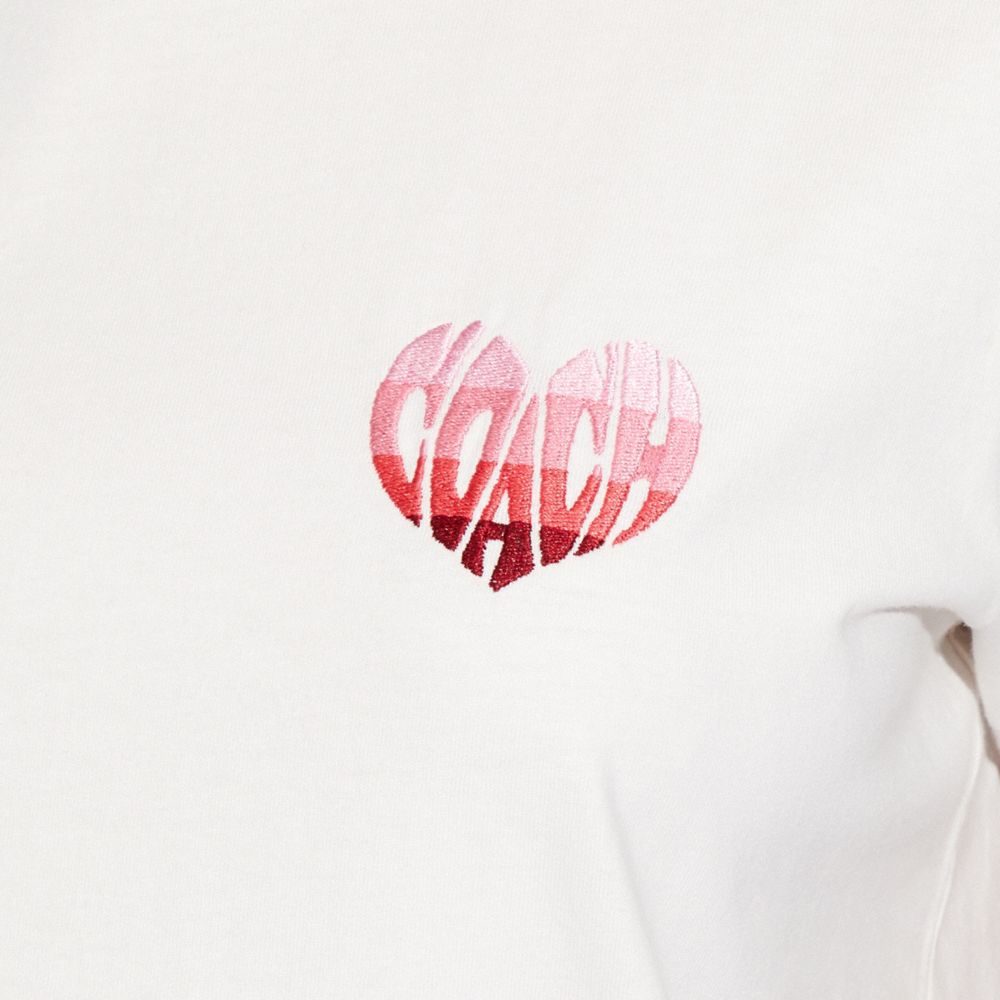 COACH®,Signature Heart T Shirt,,Detail View
