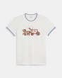 COACH®,PATCHWORK HORSE AND CARRIAGE T-SHIRT,White,Front View