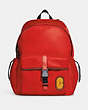 COACH®,MAX BACKPACK,Nylon,Large,Gunmetal/Miami Red,Front View