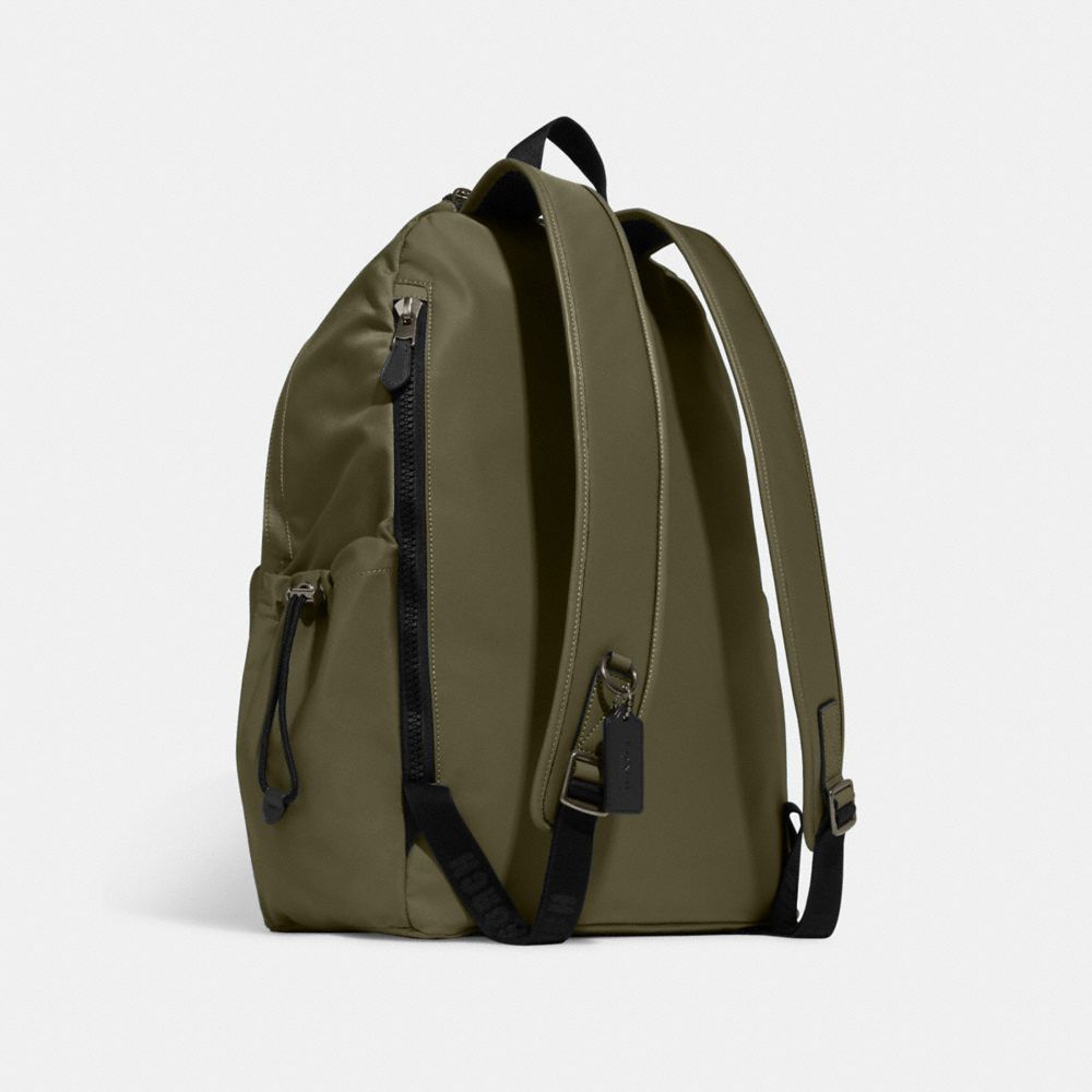 COACH®,MAX BACKPACK,Large,Gunmetal/Olive Drab,Angle View