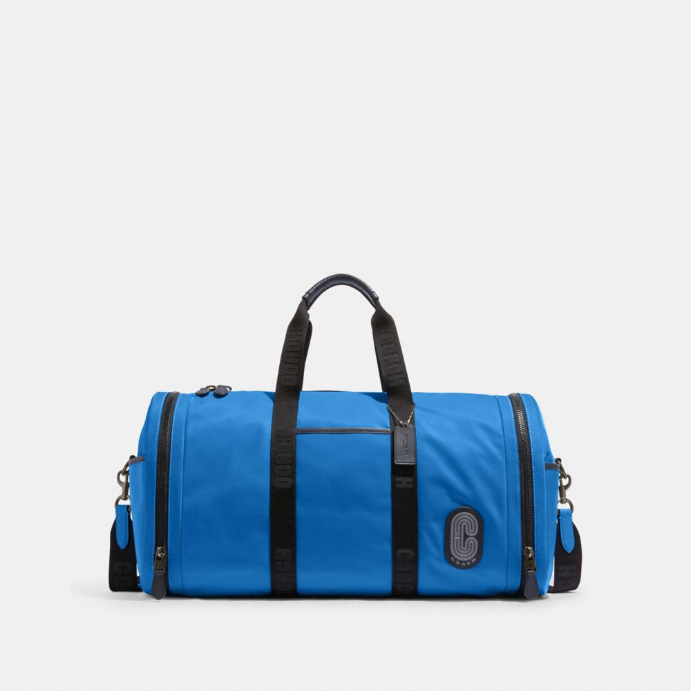 COACH®,MAX GYM BAG,Large,Gunmetal/Bright Blue,Front View