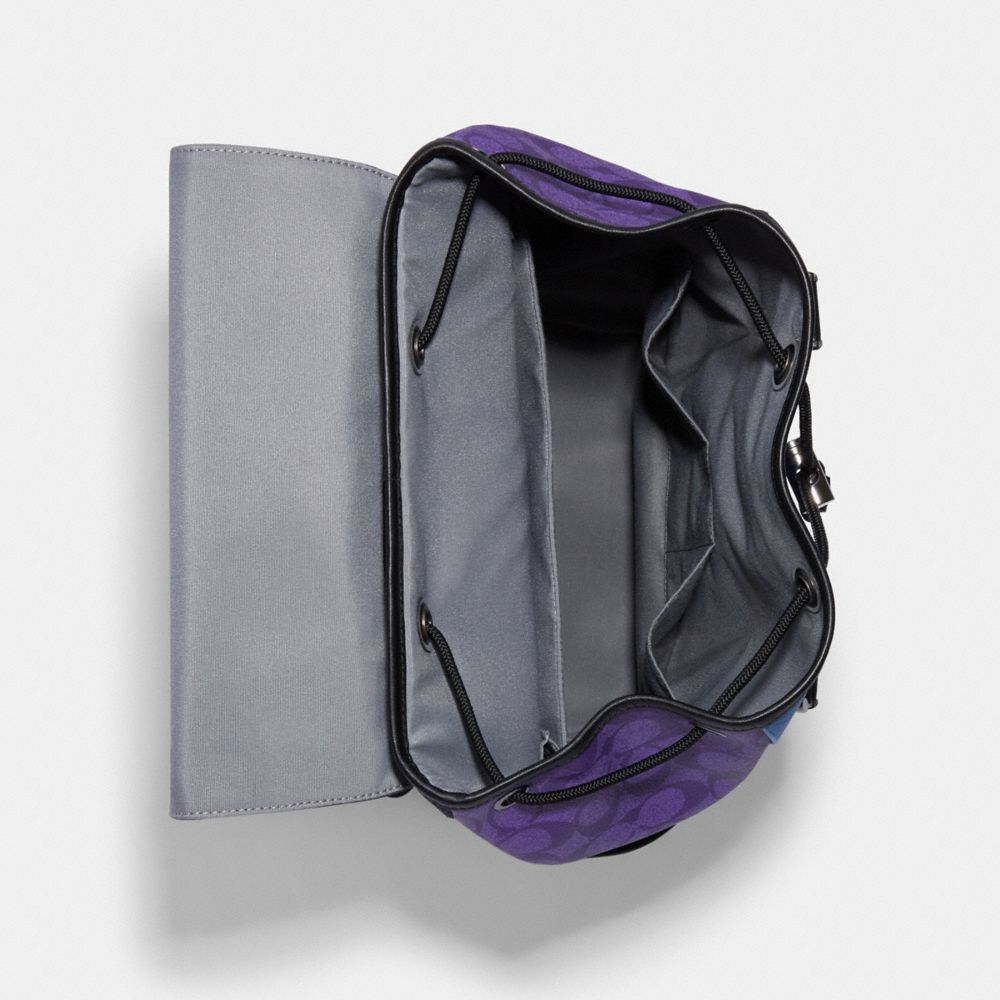 COACH®,Track Backpack In Blocked Signature Canvas,,Inside View,Top View