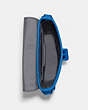 COACH®,TRACK SMALL FLAP CROSSBODY IN SIGNATURE CANVAS,Small,Gunmetal/Bright Blue,Inside View,Top View