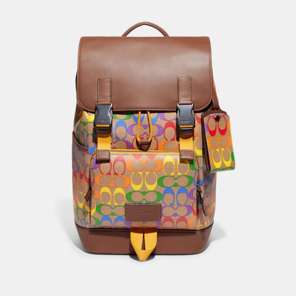 Luggage Tag In Rainbow Signature Canvas