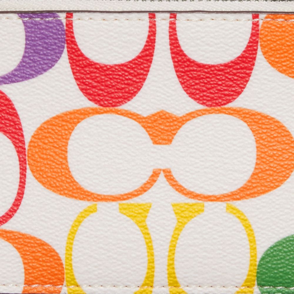 COACH®,ジップ カード ケース レインボー シグネチャー キャンバス,カードケース&パスケース,ﾁｮｰｸ ﾏﾙﾁ