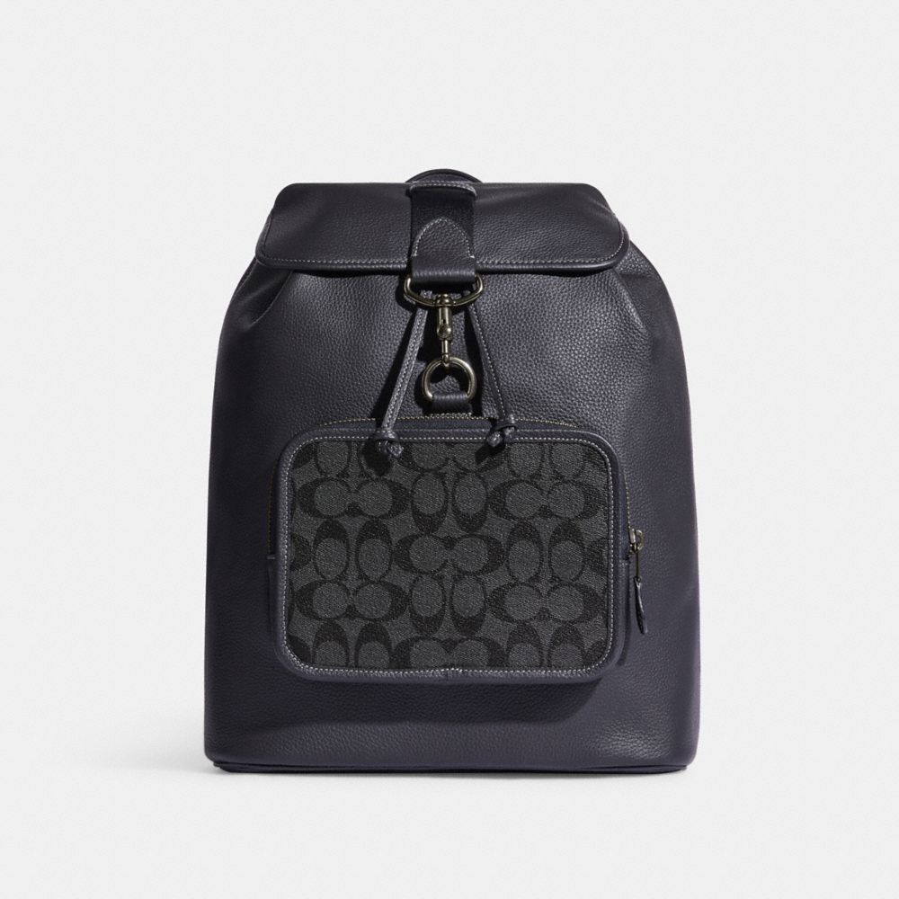 Coach Sullivan Signature Crossbody Man Bag In Signature Black