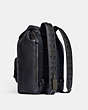 COACH®,SULLIVAN BACKPACK IN SIGNATURE CANVAS,Pebbled Leather,Large,Gunmetal/Black/Charcoal,Angle View