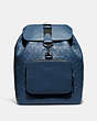 COACH®,SULLIVAN BACKPACK IN SIGNATURE LEATHER,Smooth Calf Leather,Large,Gunmetal/Denim,Front View
