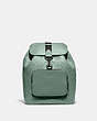 COACH®,SULLIVAN BACKPACK IN SIGNATURE LEATHER,Smooth Calf Leather,Large,Gunmetal/Sage,Front View