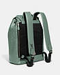 COACH®,SULLIVAN BACKPACK IN SIGNATURE LEATHER,Smooth Calf Leather,Large,Gunmetal/Sage,Angle View