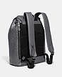 COACH®,SULLIVAN BACKPACK IN SIGNATURE LEATHER,Large,Gunmetal/Industrial Grey,Angle View