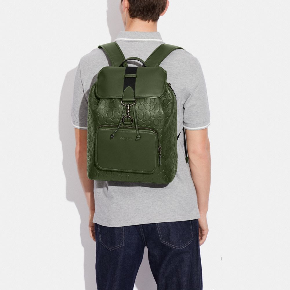 Coach on sale green backpack