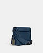 COACH®,SULLIVAN FLAP CROSSBODY BAG IN SIGNATURE LEATHER,Smooth Calf Leather,Medium,Gunmetal/Denim,Angle View