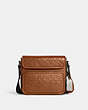 COACH®,SULLIVAN FLAP CROSSBODY BAG IN SIGNATURE LEATHER,Smooth Calf Leather,Medium,Gunmetal/Penny,Front View