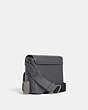 COACH®,SULLIVAN FLAP CROSSBODY BAG IN SIGNATURE LEATHER,Smooth Calf Leather,Medium,Gunmetal/Industrial Grey,Angle View