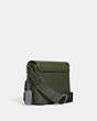 COACH®,SULLIVAN FLAP CROSSBODY BAG IN SIGNATURE LEATHER,Smooth Calf Leather,Medium,Gunmetal/Dark Shamrock,Angle View