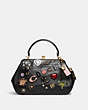 COACH®,UPCRAFTED FRAME BAG,Pebble Leather,Medium,Brass/Black,Front View