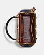COACH®,UPCRAFTED FRAME BAG,Pebble Leather,Medium,Brass/Black,Inside View,Top View