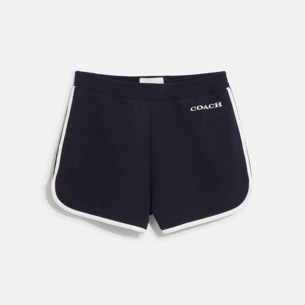 COACH®,ESSENTIAL RETRO SWEATSHORTS,Navy,Front View