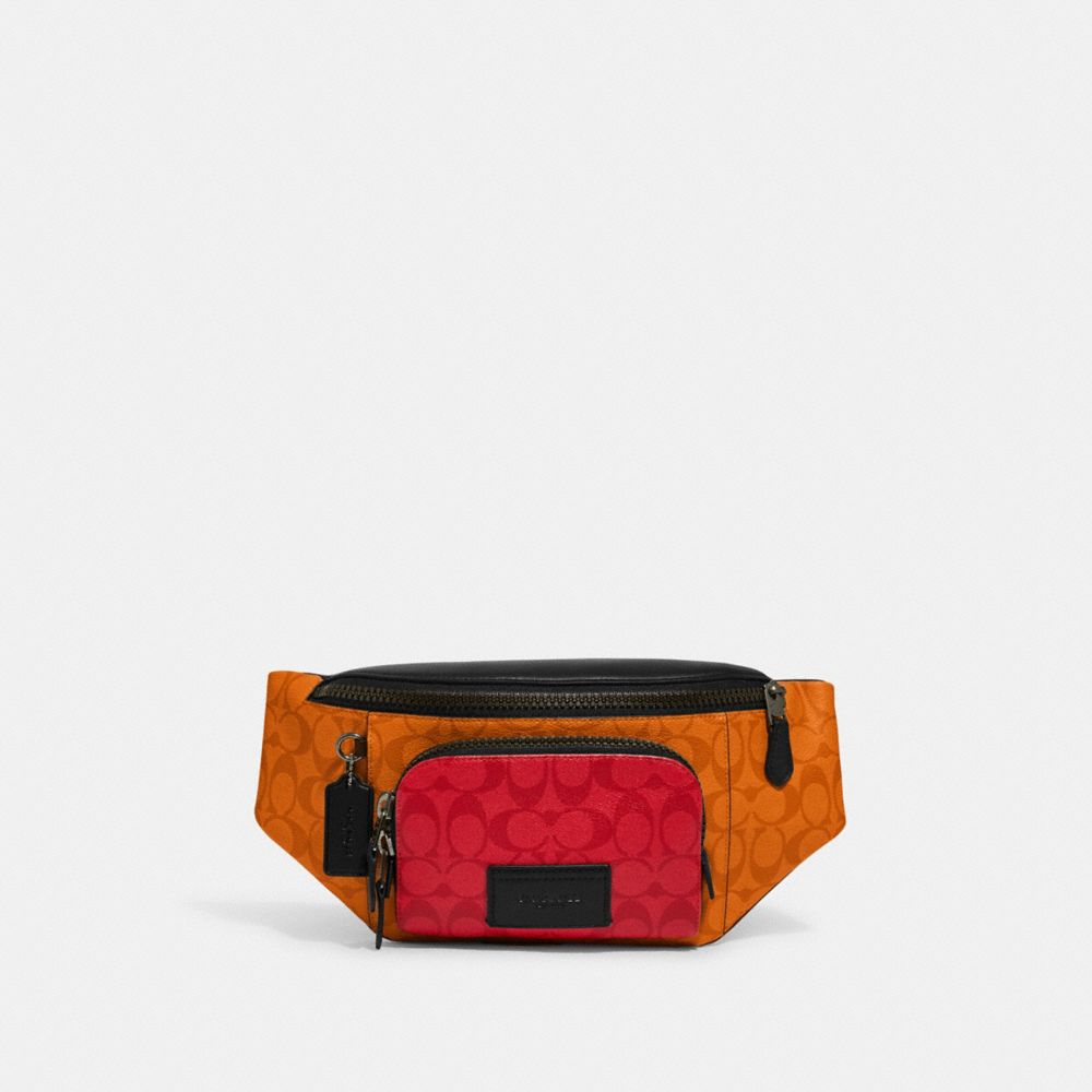 COACH OUTLET Track Belt Bag In Blocked Signature Canvas