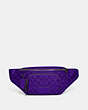 COACH®,TRACK BELT BAG IN SIGNATURE CANVAS,Medium,Gunmetal/Sport Purple,Front View