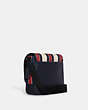 COACH®,THOMPSON SMALL MAP BAG IN SIGNATURE JACQUARD WITH STRIPES,Medium,Gunmetal/Midnight/Red Multi,Angle View