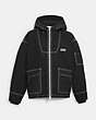 COACH®,LIGHTWEIGHT WINDBREAKER,Polyester,Washed Black,Front View